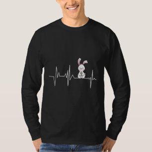 Camiseta Coelho Coelhinho Coelho páscoa Batido Cardíaco Bat