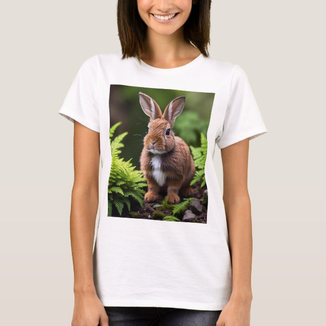 Camiseta Coelho coelho anão marrom (Frente)