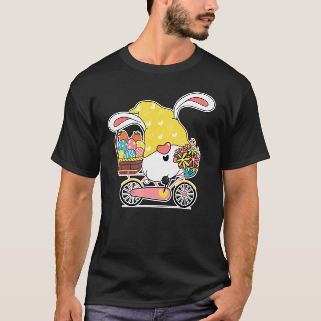 Camiseta Coelho Coelho Da Gnomo Da Bicicleta Ea (Frente)