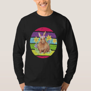 Camiseta Coelho Coelho Pastel Tema Daffodil Mulheres Páscoa