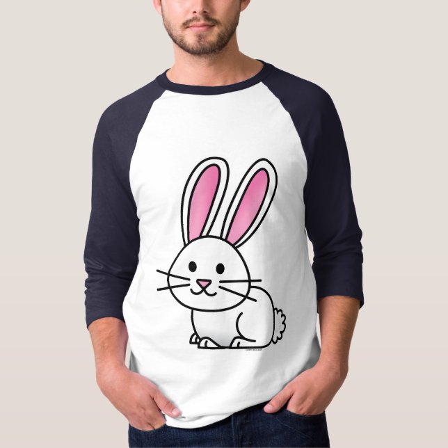 Camiseta Coelho coelho sortudo cauda branca esbranquiçada (Frente)