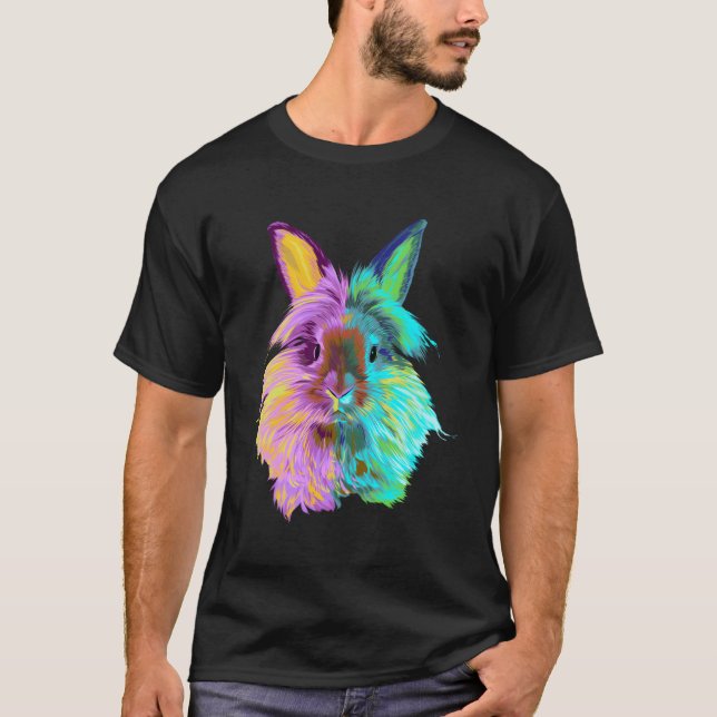 Camiseta Coelho Colorido Lionhead (Frente)