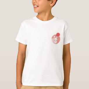 Camiseta Coelho com Balão Vermelho para Crianças