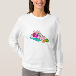 Camiseta Coelho com Cenoura em Yoga no tapete Yoga