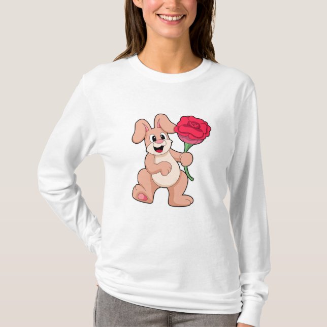 Camiseta Coelho com rosa vermelha (Frente)