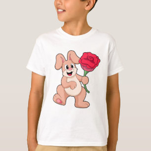 Camiseta Coelho com rosa vermelha