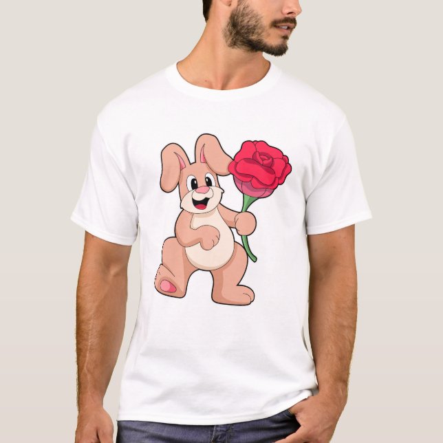 Camiseta Coelho com rosa vermelha (Frente)