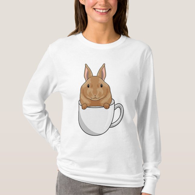 Camiseta Coelho com Xícara de Café (Frente)