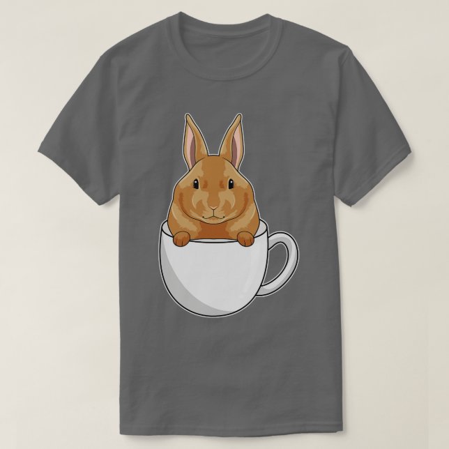 Camiseta Coelho com Xícara de Café (Frente do Design)
