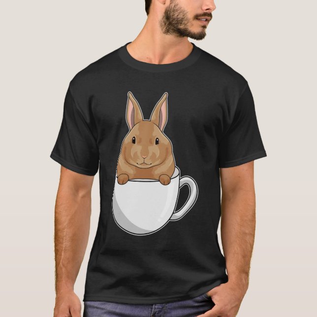 Camiseta Coelho com Xícara de Café (Frente)