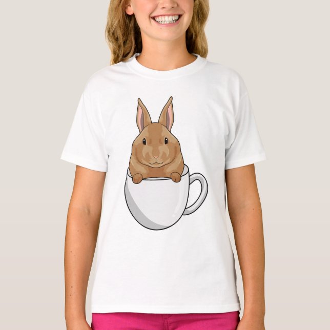 Camiseta Coelho com Xícara de Café (Frente)