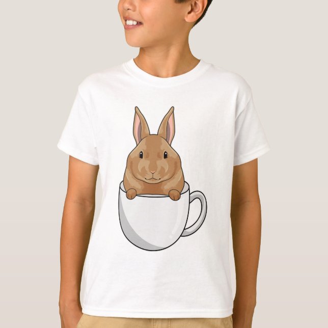 Camiseta Coelho com Xícara de Café (Frente)