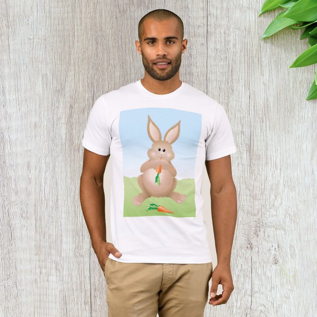 Camiseta Coelho Comendo Carrot Mens T-Shirt (Criador carregado)