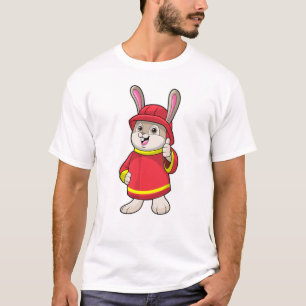 Camiseta Coelho como Bombeiro com Capacete