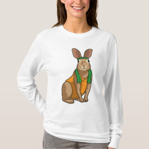 Camiseta Coelho como Corredor com Toalha
