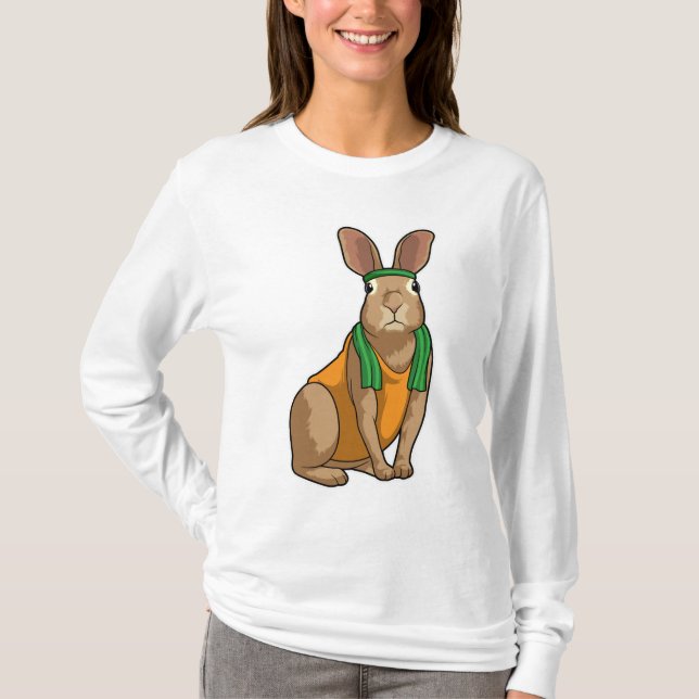 Camiseta Coelho como Corredor com Toalha (Frente)
