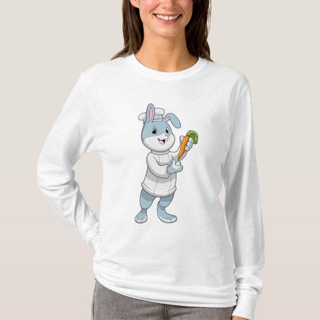 Camiseta Coelho como cozinheiro com Cenoura (Frente)