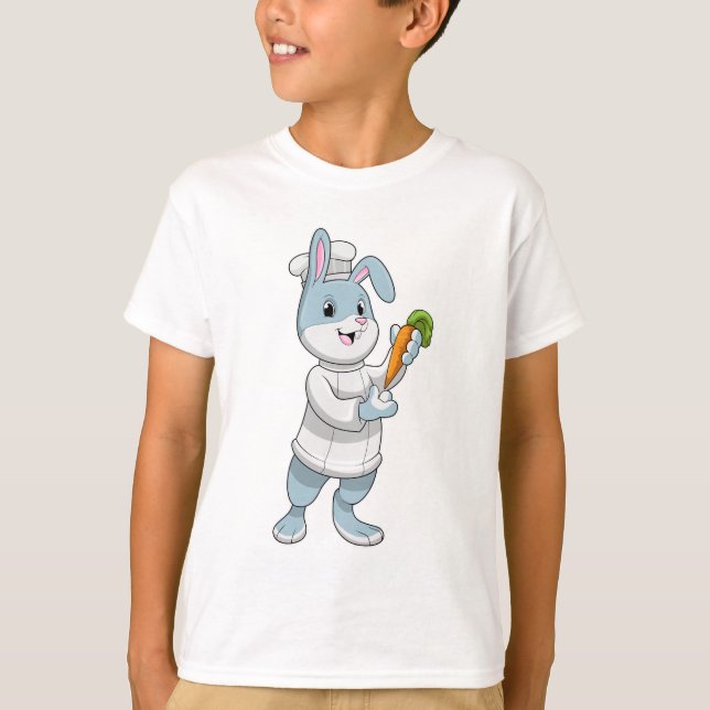 Camiseta Coelho como cozinheiro com Cenoura (Frente)