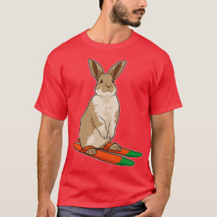 Camiseta Coelho como esquiador com esqui