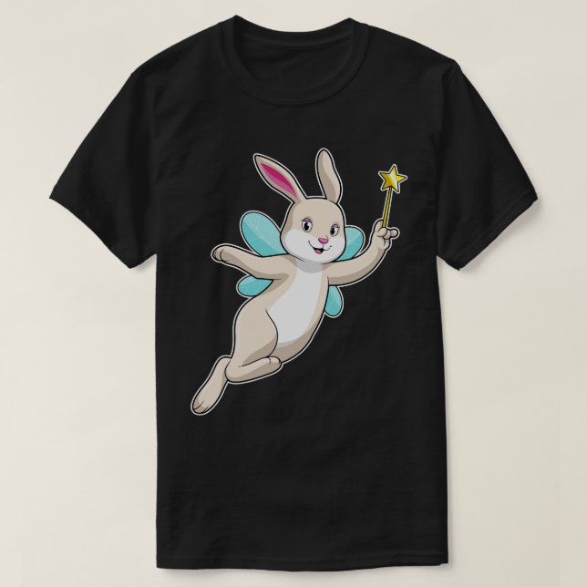 Camiseta Coelho como Fada com varinha mágica (Frente do Design)