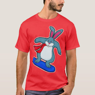 Camiseta Coelho como Snowboarder com Snowboard Scarf
