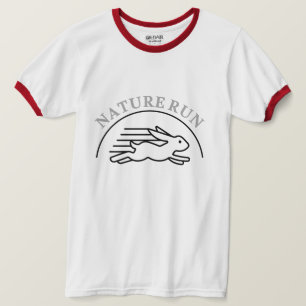 Camiseta Coelho Correndo Rápido Ilustração Minimalista de V