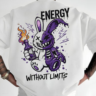 Camiseta Coelho Cyberpunk Gráfico - Energia Sem Limites S