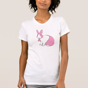 CAMISETA COELHO DA CONSCIÊNCIA DO CANCRO DA MAMA