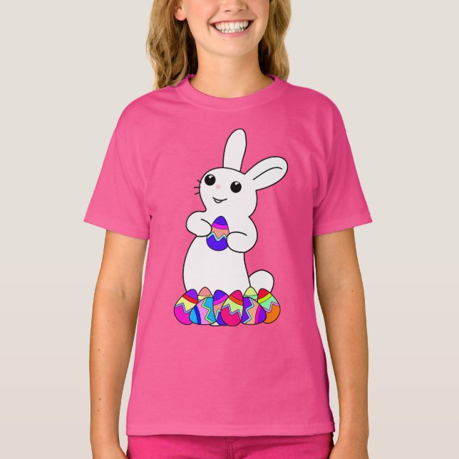 Camiseta Coelho da Páscoa com Ovo Colorido (Frente)