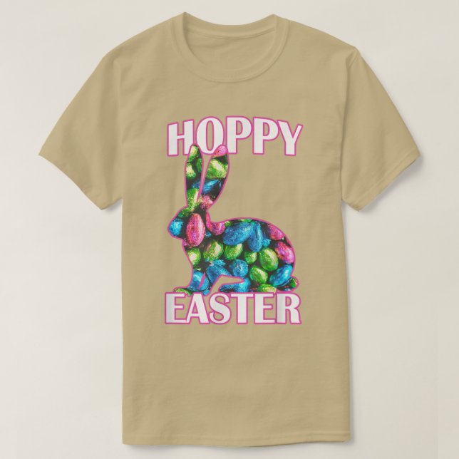 Camiseta Coelho da Páscoa de Chocolate de Páscoa Hoppy  (Frente do Design)