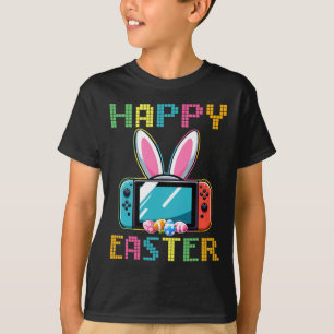 Camiseta Coelho da Páscoa de Jogos de Vídeo Engraçado Contr
