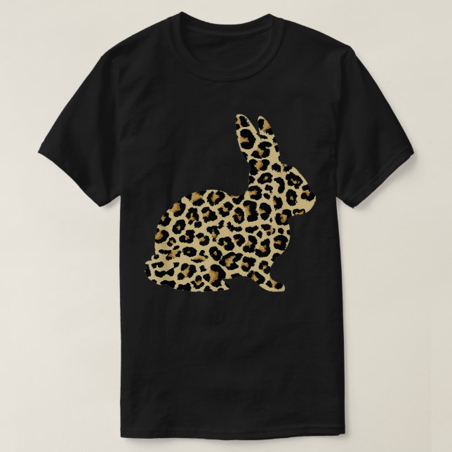 Camiseta Coelho da Páscoa de Leopardo (Frente do Design)