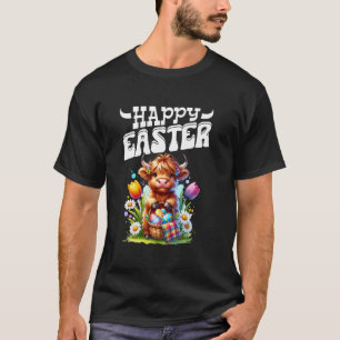 Camiseta Coelho da Páscoa Feliz Amante de Vaca das Terras A