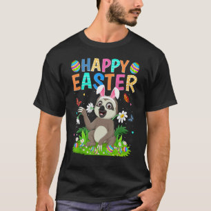 Camiseta Coelho da Páscoa Feliz Ovo Sloth Engraçado Domingo