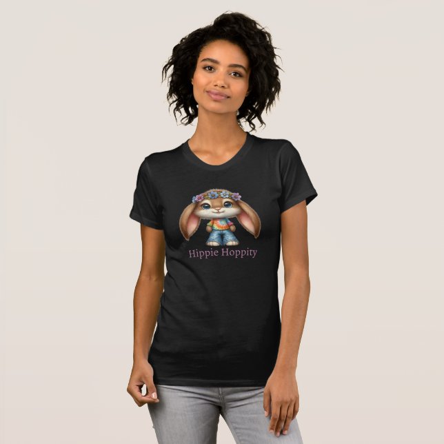 Camiseta Coelho da Páscoa - Hippie Hoppity (Frente Completa)