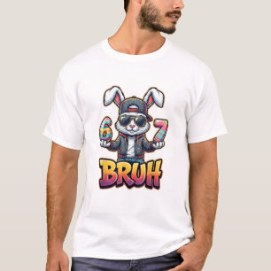 Camiseta Coelho da Páscoa Meme Bruh Engraçado 6 7 Ovos da