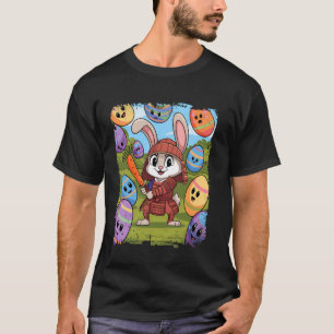 Camiseta Coelho da Páscoa Samurai Guerreiro com Espada de C