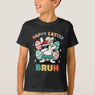 Camiseta Coelho Dab Engraçado Feliz Páscoa Bruh Para Menino