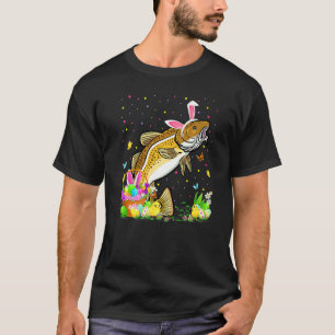 Camiseta Coelho de Bacalhau de Páscoa Caça ao Ovo de Bacalh