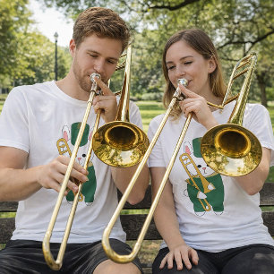 Camiseta Coelho de Banda Marcial Trombone Verde Dourado