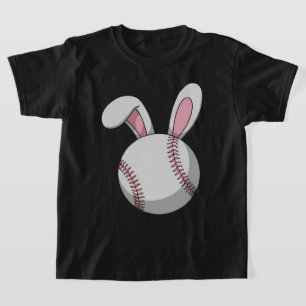 Camiseta Coelho de Beisebol da Páscoa Orelhas de Coelho Fof