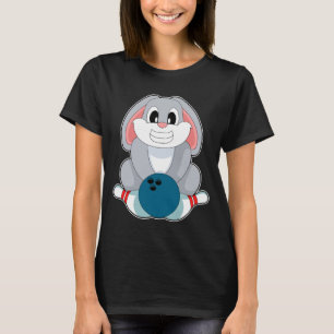 Camiseta Coelho de boliche Bola de boliche Pino de boliche