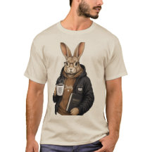Coelho de Café Fofo | Arte de Animal de Coelho Ele