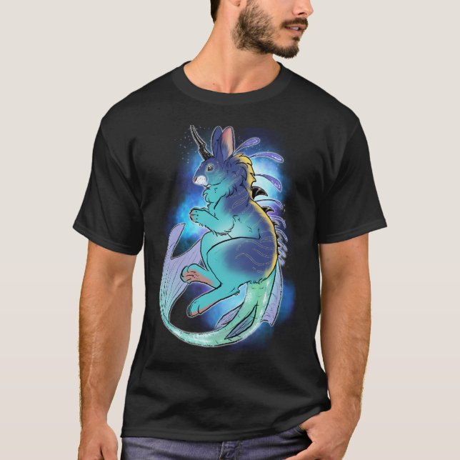 Camiseta coelho de chifre marinho (Frente)
