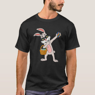 Camiseta Coelho de Dabbing de Páscoa Ovos Para Autismo Ah