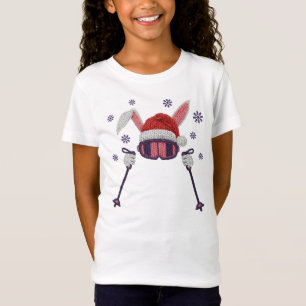 Camiseta Coelho de esqui de fio falso com chapéu de Papai N