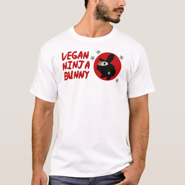 Camiseta Coelho de Ninja do Vegan (Frente)
