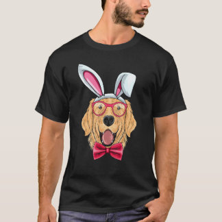 Camiseta Coelho de Óculos com Orelhas de Retriever Dourado 