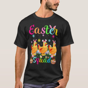 Camiseta Coelho de Orelha de Frango de Páscoa Equipe Feliz