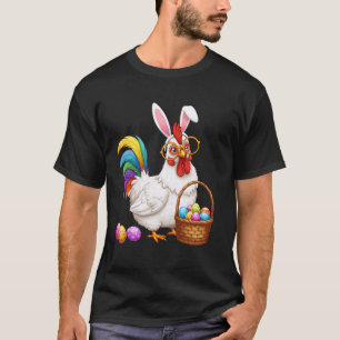 Camiseta Coelho de Orelhas de Galinha de Páscoa Gráfico Hom